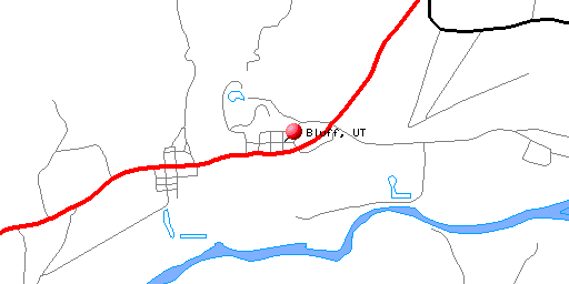 Map of Bluff, UT