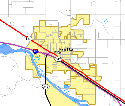 Map of Fruita, CO