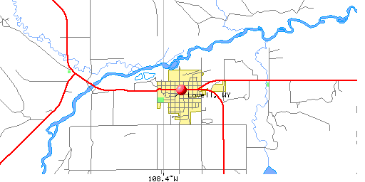Map of Lovell, WY