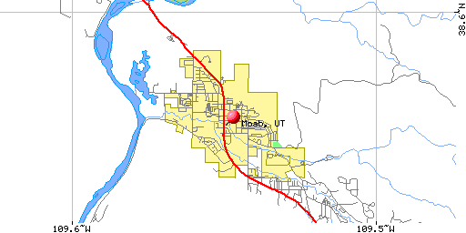 Map of Moab, UT