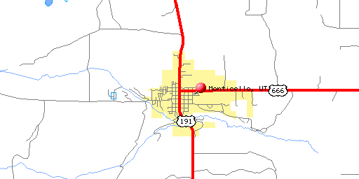 Map of Monticello, UT
