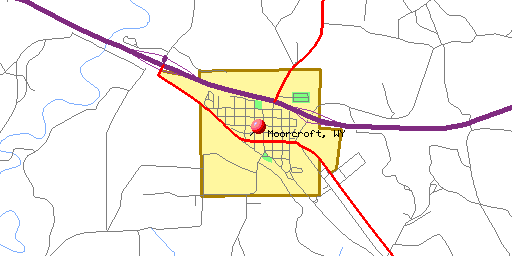 Map of Moorcroft, WY