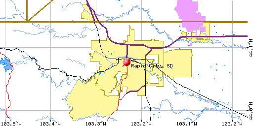Map of Rapid City, SD
