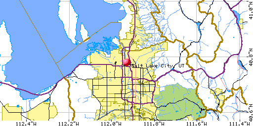Map of Salt Lake City, UT
