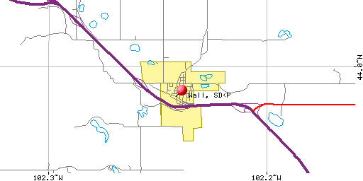 Map of Wall, SD